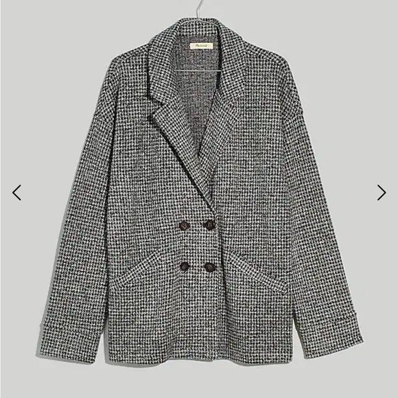 Madewell Brushed Knit Redford Blazer in Houndstooth Check - Picture 2 of 8